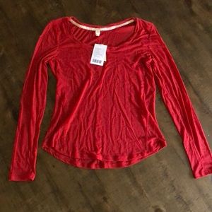 NWT Anthropologie Eloise Long Sleeve Tee Red S
